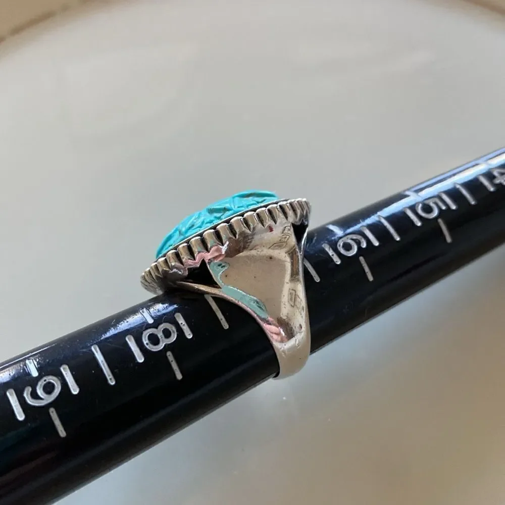 Carved Turquoise  ring
